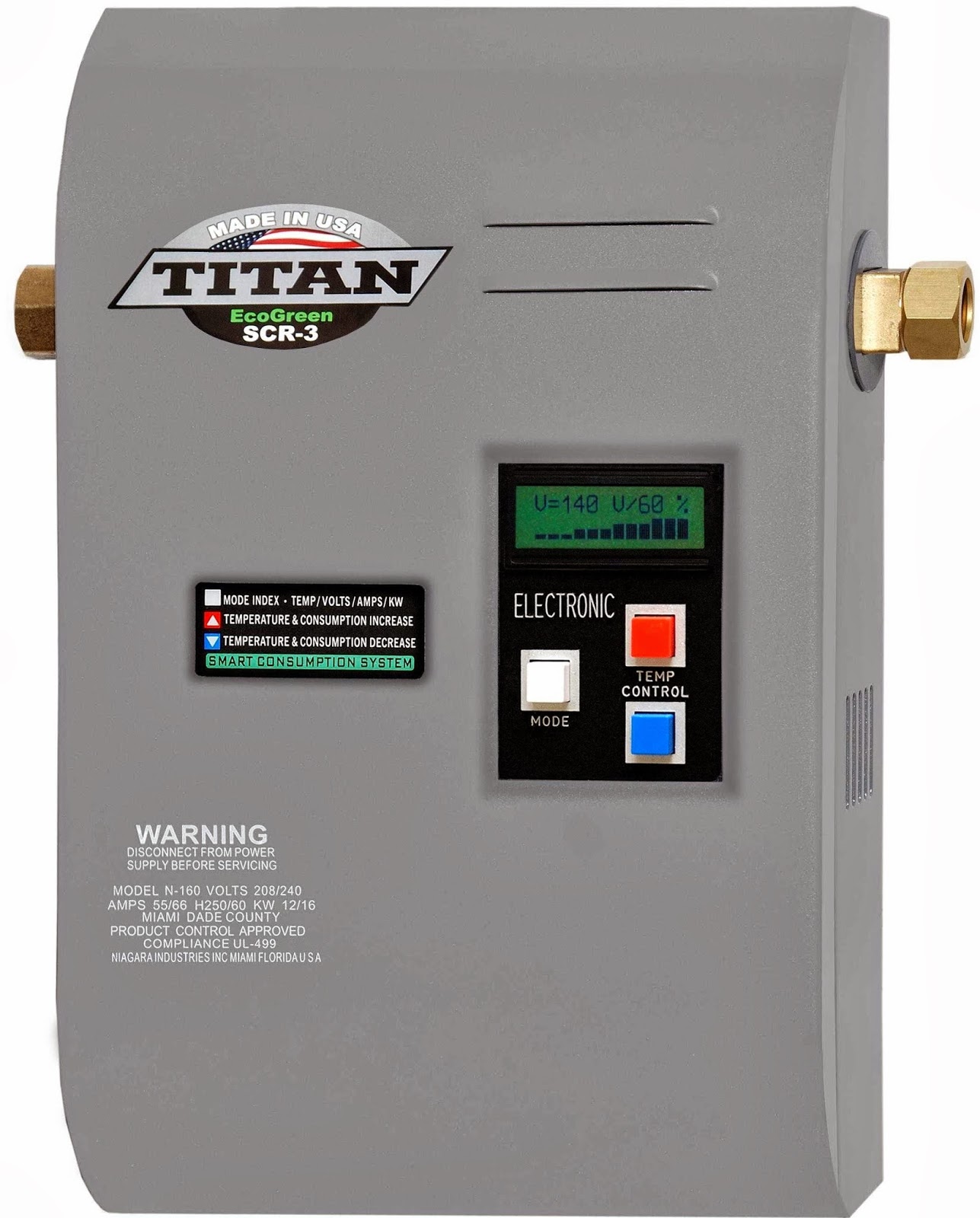 Titan N160 Electronic Tankless Water Heater 16kw HVAC More, 55 OFF